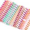 24Pcs Stiletto Fake Nails Long Size Solid Color Mirror Artificial Press On Nails Tips