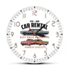 Car Rental Custom Business Logo Wall Clock Car Rental Office Decor Wall Art Garage Wall Watch Personalized Mechanic Drivers Gift