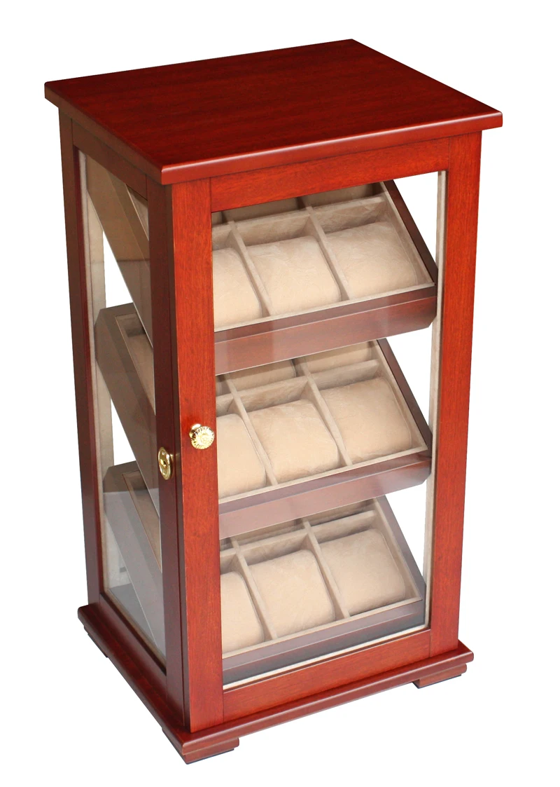 Wooden Wall Stand Display Watch Box With Led Light Custom Buy