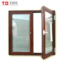Тепловые профили распашного окна алюминиевые одетые деревянные окна с Германии Аппаратные средства