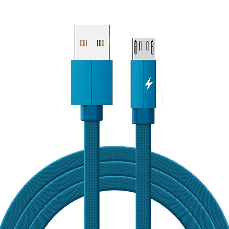 Kailiya 2.1A USB cable 1m black white blue black green flat jeans denim Type C USB data cable for Huawei xiaomi vivo OPPO - ANKUX.COM