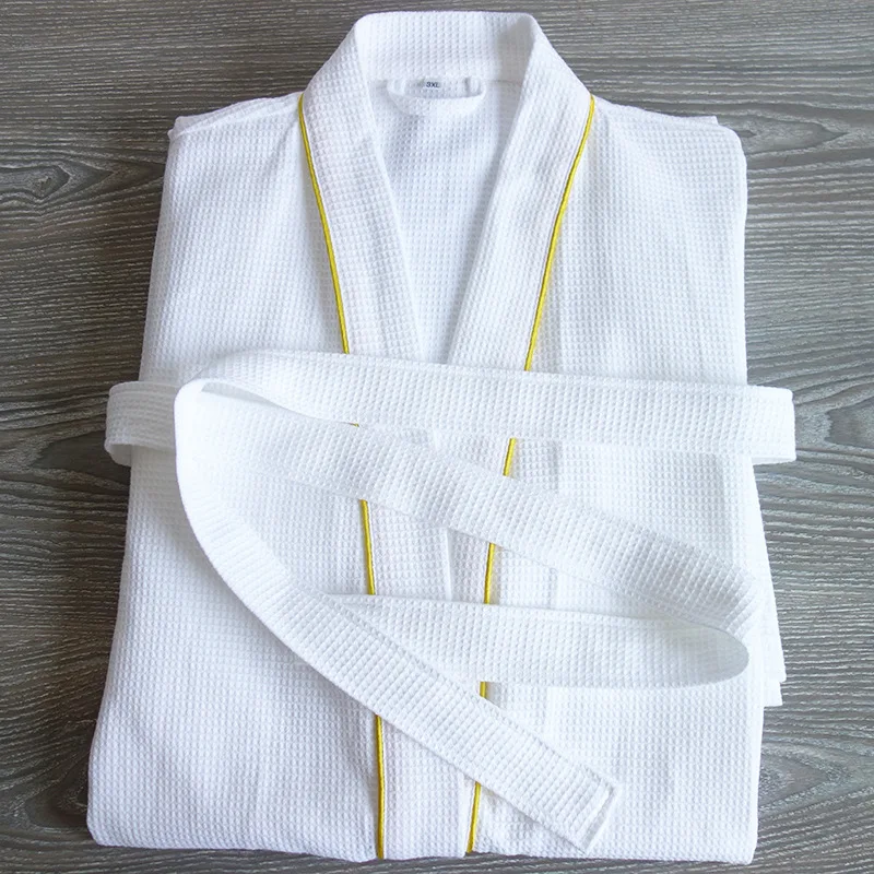 High quality 100% cotton unisex waffle bathrobe customized logo for hotel bathrobes factory