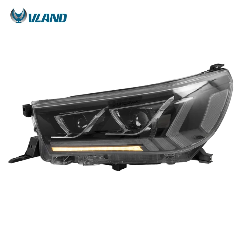 Vland factory for car headlight for  Hilux 2015 2016 2017 2018 2019 full LED  head lamp with moving signal wholesale price