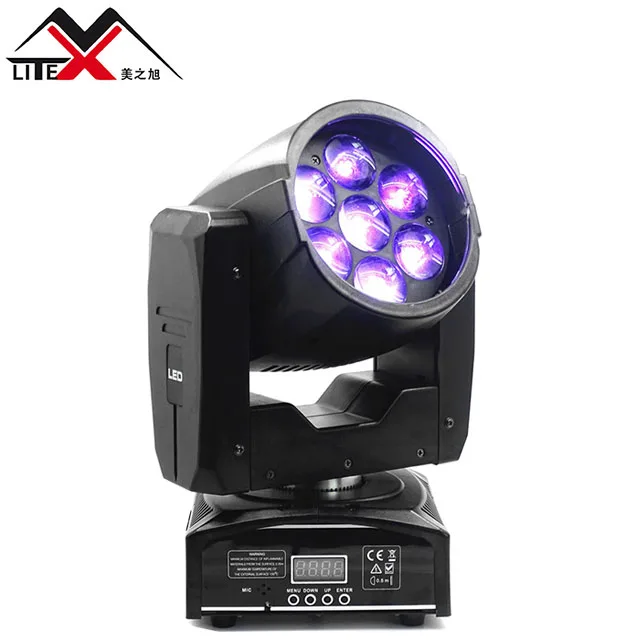 Disco light dmx bee eye 7x12w RGBW 4in1 led moving head light with wash zoom