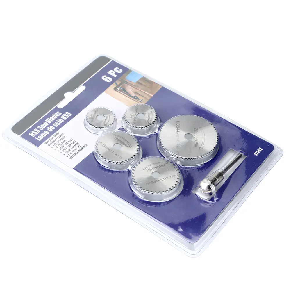 Amazon.com: Juego de 6 mini cuchillas de sierra circular de acero HSS,  herramientas giratorias, cortador de metal, juego de herramientas  eléctricas, discos de corte de madera, taladro, mandril. : Herramientas y  Mejoras