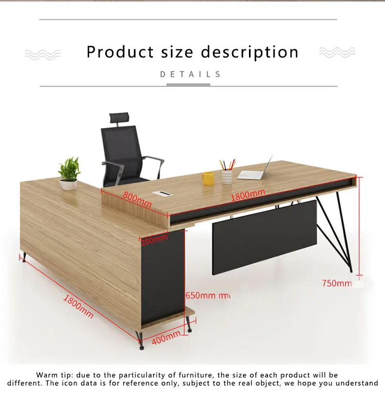 Simple Office Table Office Furniture Executive Table Wholesale Wooden 