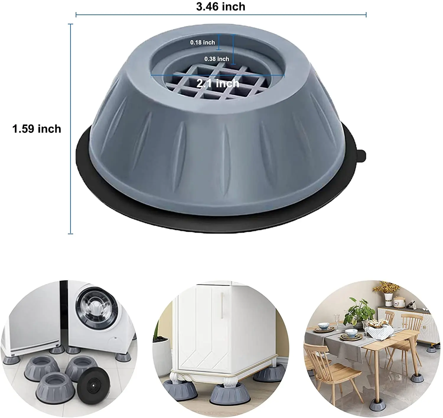 Anti Vibration Pads Washing Machines Rubber Feet Mat Pads Stand Support