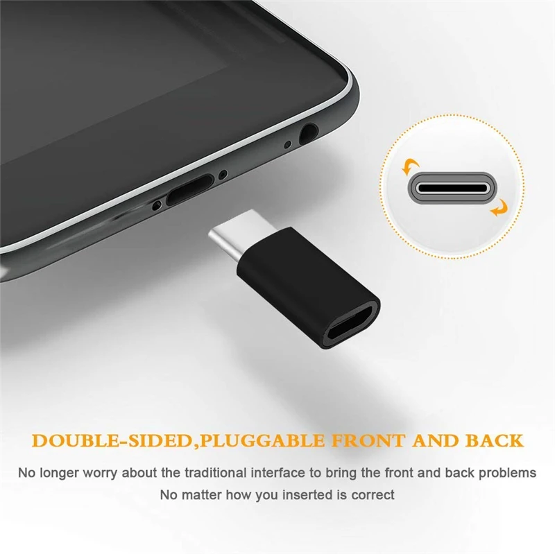 XINGKEJI 5 PCS Exquisite Small USB Type C 3.1 Data Charging Adapter Micro USB-C to Micro USB Charger Adapter Converter Connector 