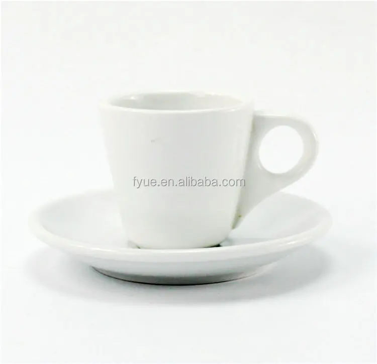 Cafe Espresso Dishwasher Safe Logo Oem White 4oz White Porcelain Ceramic Small Coffee Cup and Saucer Set supplier