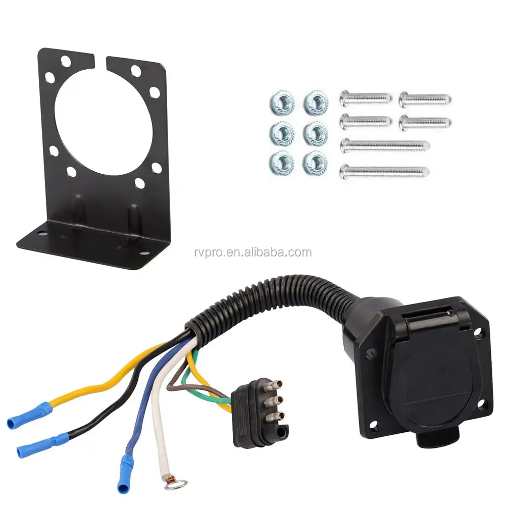 489 4 Flat To 7 Way Blade Trailer Adapter Electrical Connector With