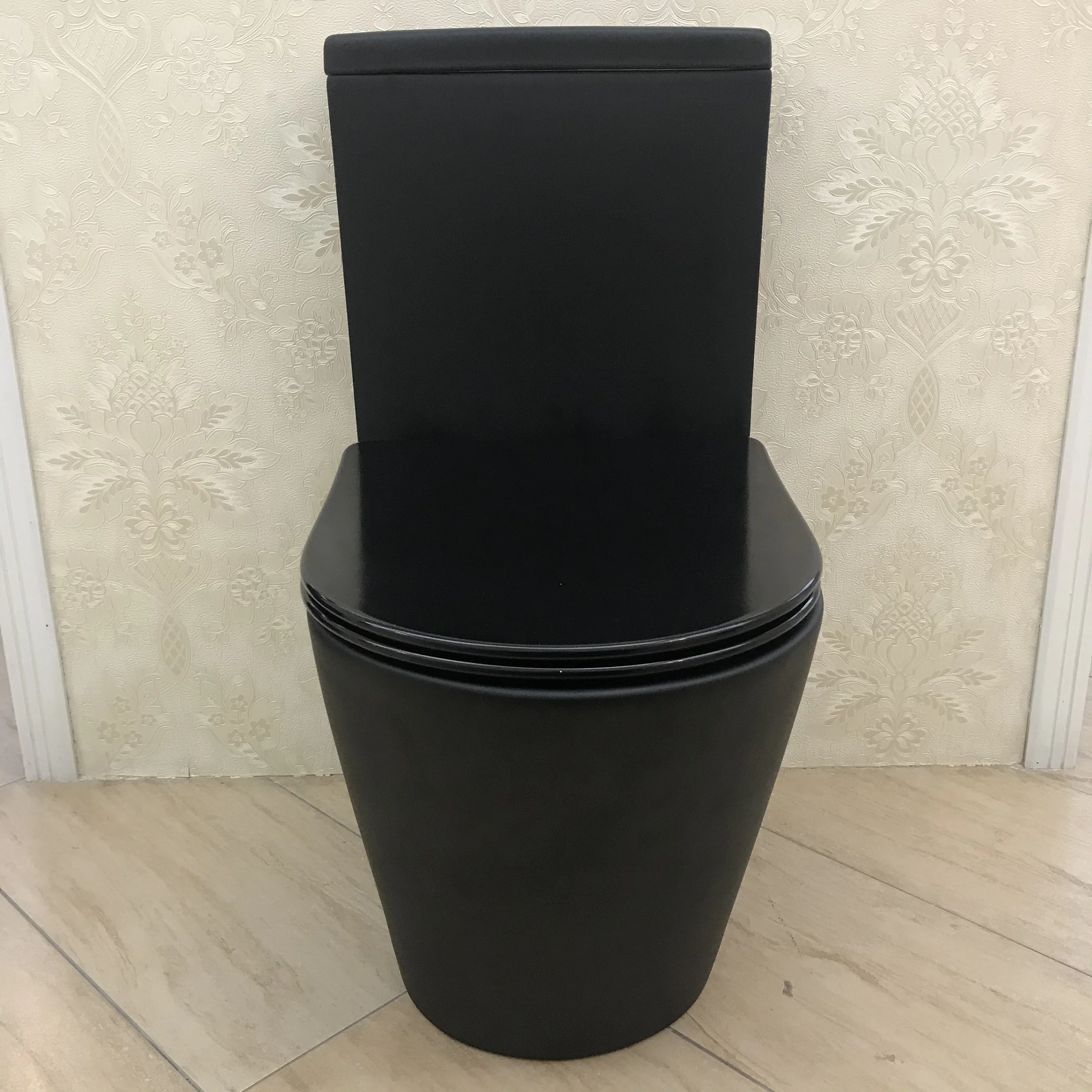 Best Sales Close Coupled Two Piece Rimless Toilet Matt Black Wc Toilet