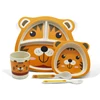 set of 5 wholesale square fashion baby kids dinner set custom printed with cutlery