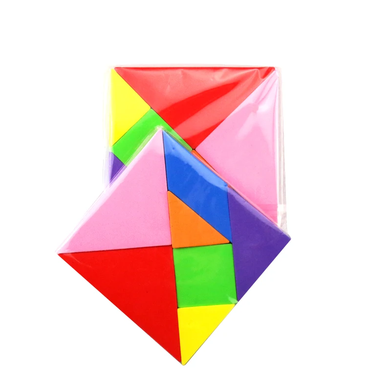
3D EVA Tangram Magnetic Jigsaw Puzzles Colorful Tangramcustom for kids intelligence game 
