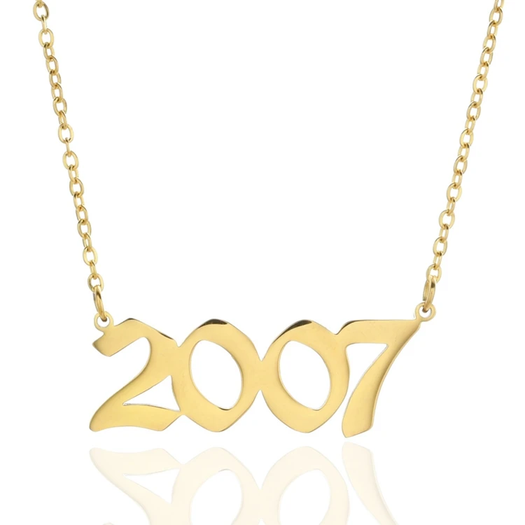 Birthday Necklace wedding date necklace Anniversary Gift Number 2007 necklace Anniversary Necklace,Year Of Birth Birth year necklace