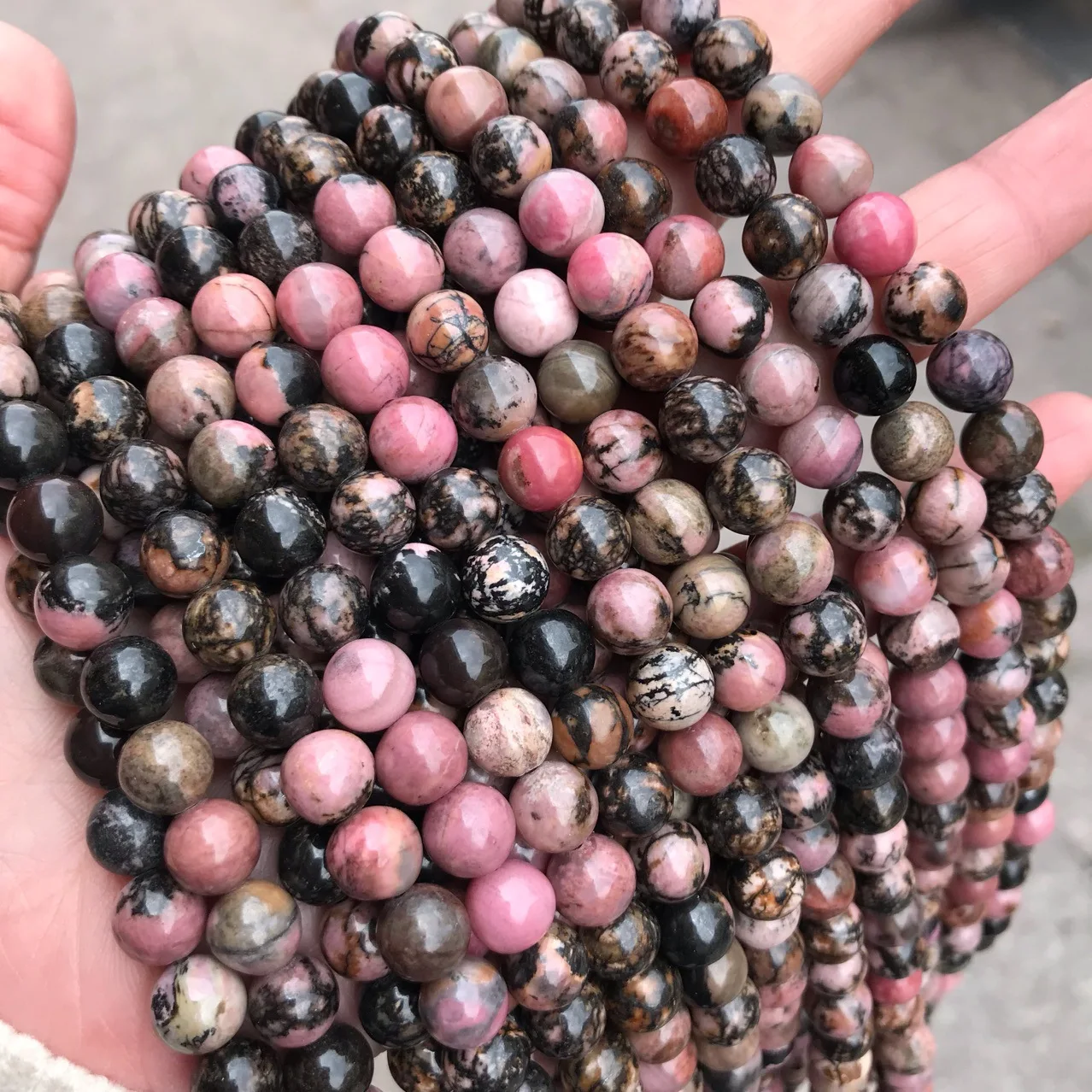 Black Lace Rhodonite Wholesale High Quality Web Pattern Stone Polished ...