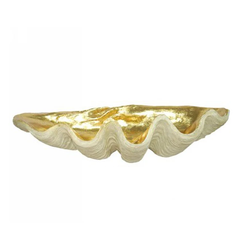 Wholesales Ocean Serirs Resin Garden Clam Shells Statue Sea Shell Planter Decor manufacture