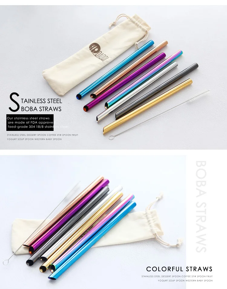 Eco friendly reusable straws stainless steel