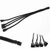 Whole Sleeved 4pin Computer PWM 4 way speed control fan cable