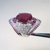 Hot Sale Natural Ruby 925 Silver Plated Diamond Ring Engagement Ring Wedding Rings