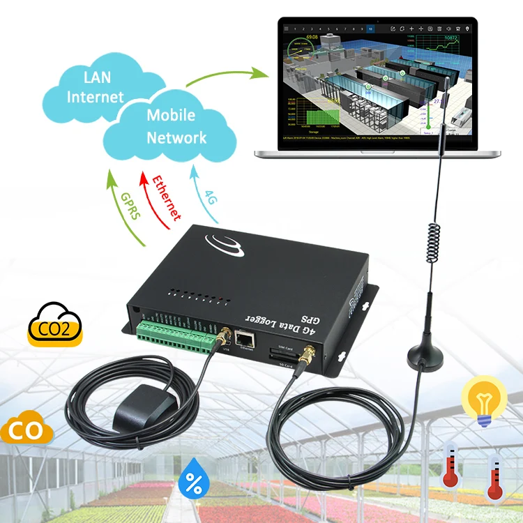 GPS data Multiple Channels gsm temperature Humidity data logger 4g gps real time tracking device