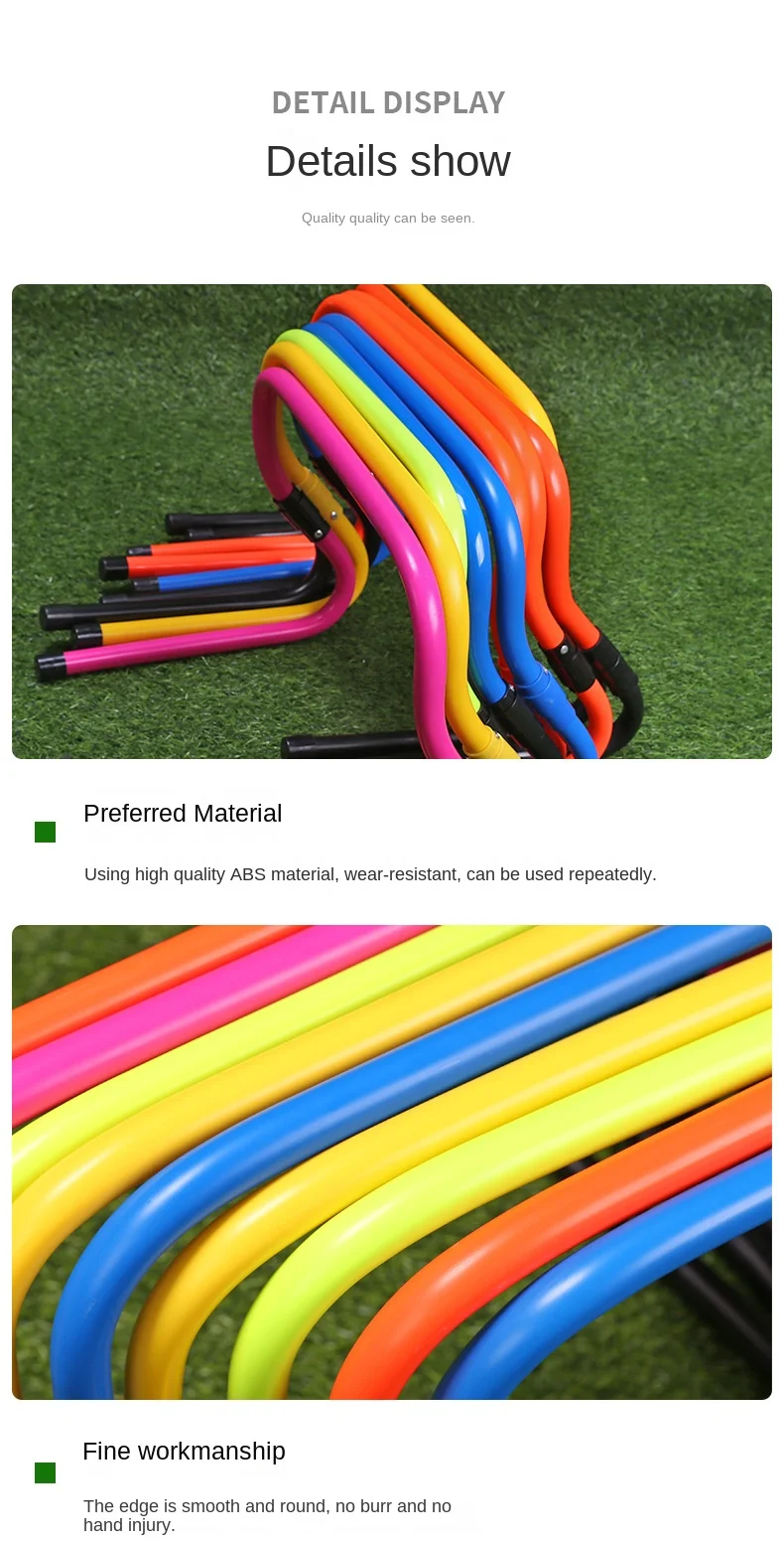 Adjustable Folding Yellow Plastic Agility Hurdle Frame Football ...