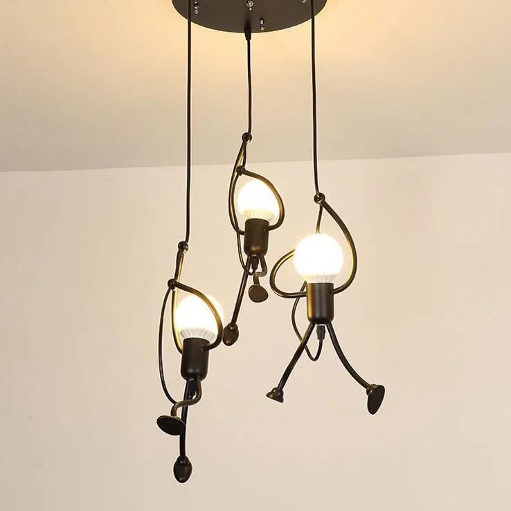Retro Kreative Schmiedeeisen Bösewicht Kronleuchter Anhänger Lichter