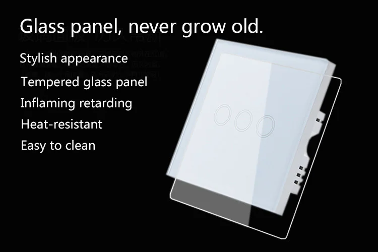 EU Standard 1gang 2way Waterproof Touch Wifi Switch indoor Glass Panel Screen Wall Smart Home Light Touch Switch