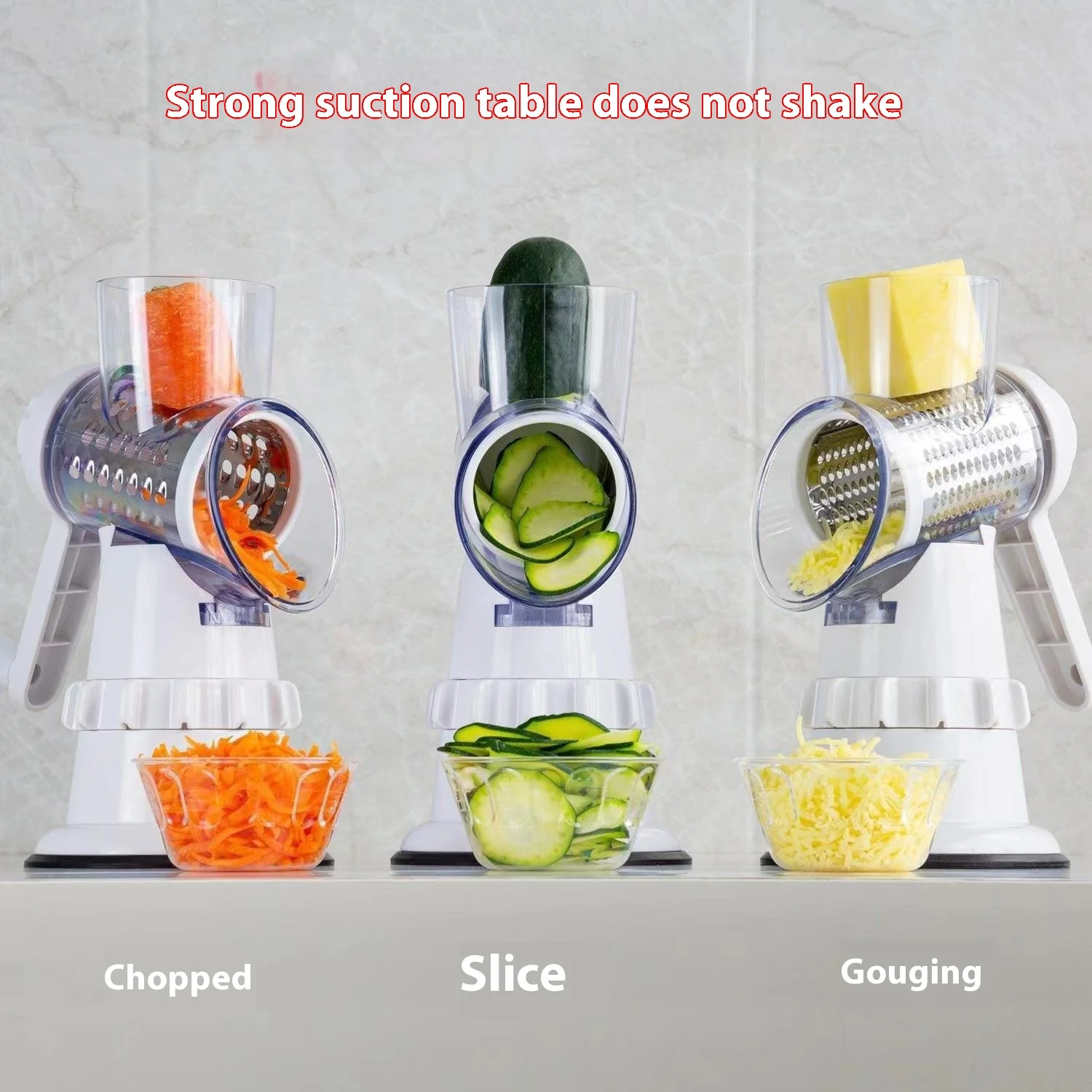 2nd Generation Multifunctional Hand-Cranked Kitchen Tool Plastic Fruit & Vegetable Cutter for Potatoes Shredded Vegetable Slices
