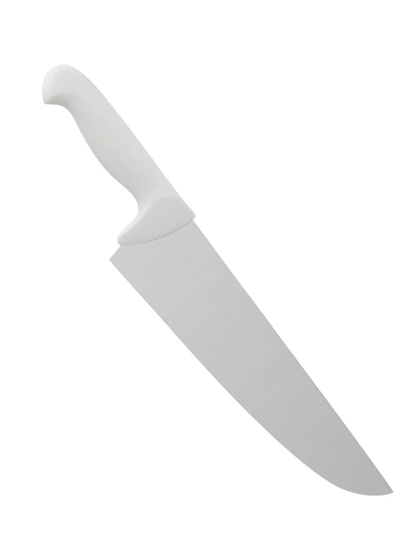 Plastic White Handle Chef Stainless Steel Kitchen Butcher Cleaver Knife
