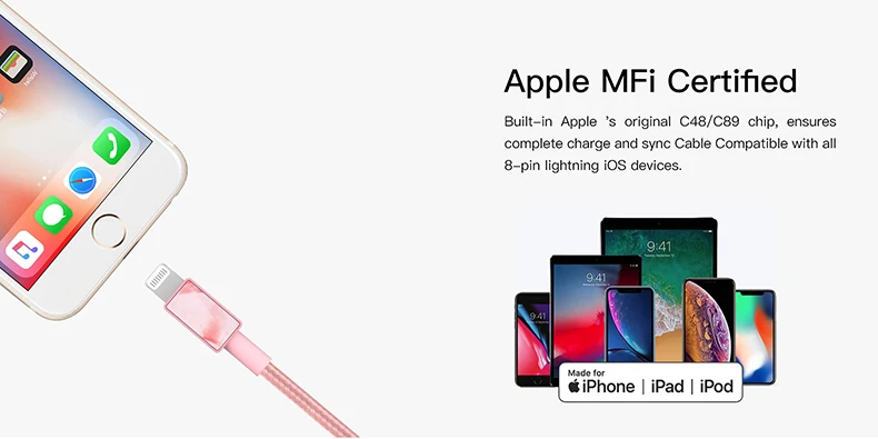iFory MFi Lightning Braided Nylon Data Charging Cable Seasonal Colors - ANKUX.COM