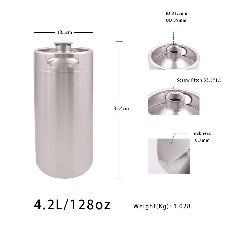 Details about   Beer Keg Neck Barrel 63mm Stainless Steel HomeBrewing Forged Fittings Food Grade 