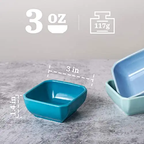 Delling 3 Oz Ceramic Dip Dipping Bowls Set Soy Sauce Bowl Cups for Sushi Tomato Sauce Dish Bowl details