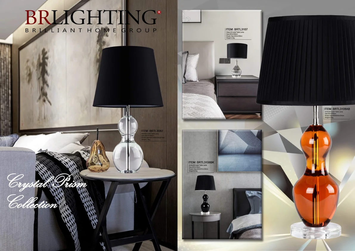 Handmade Crystal Table Lamp for Living Room With Orange Murano Glass Lamp