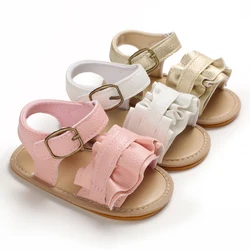 Amazon hot Rubber hrad sole anti-slip Buckle baby Strap girl toddler sandals