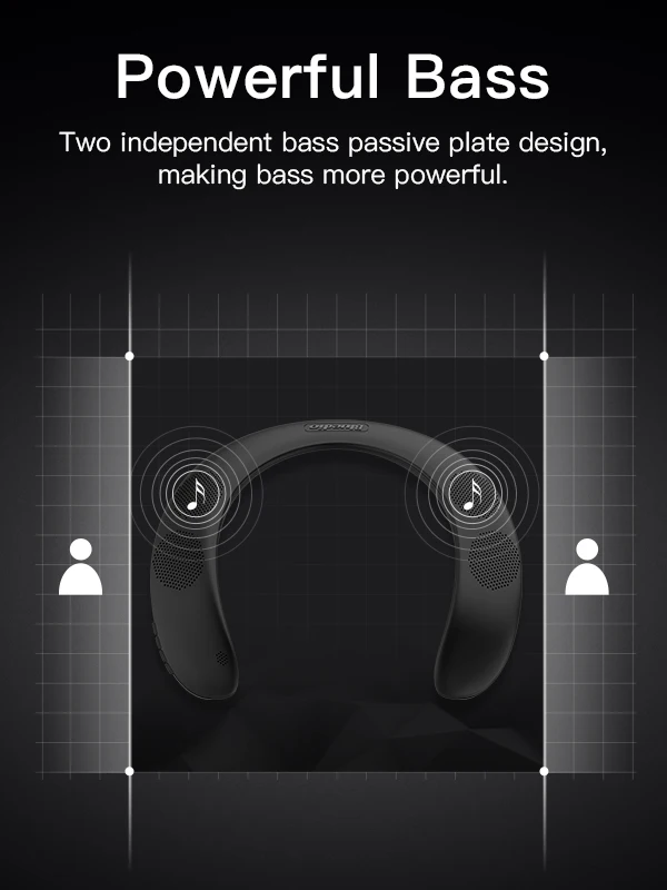 2020 China NEW Bluedio HS bluetooth neck speaker wireless 5.0 with super bass FM radio SD card slot with microphone for game - ANKUX.COM