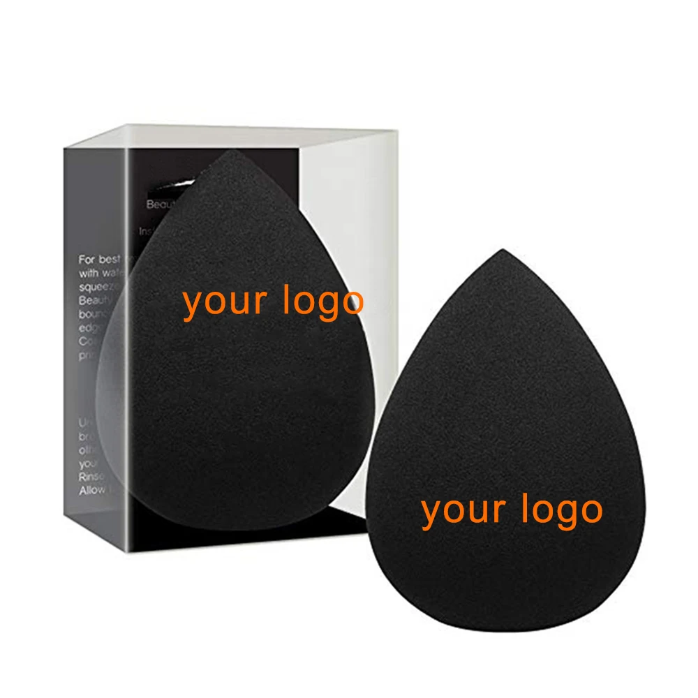 
Black blender beauty large private label make up latex free makeup sponge 
