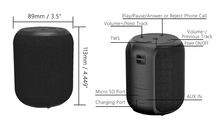 New Fashion Design Mini Loudspeakers 2020 Waterproof BT Mini Blue Wireless Speakers - ANKUX.COM