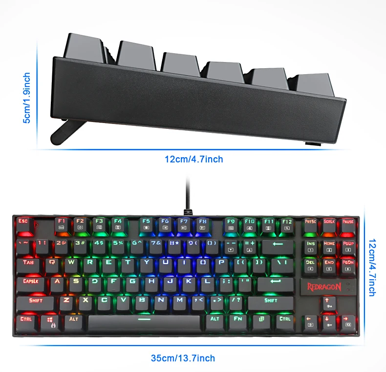 redragon k552 red backlit