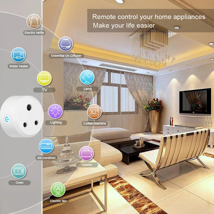 Hot Sale 10A Electrical Multi Home Remote Control Wireless Mini Socket Wifi Smart Plug India Work With Google Home Alexa