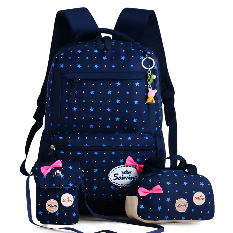 Hot 3 pcs set fashion lightweight student backpacks school bags for girls