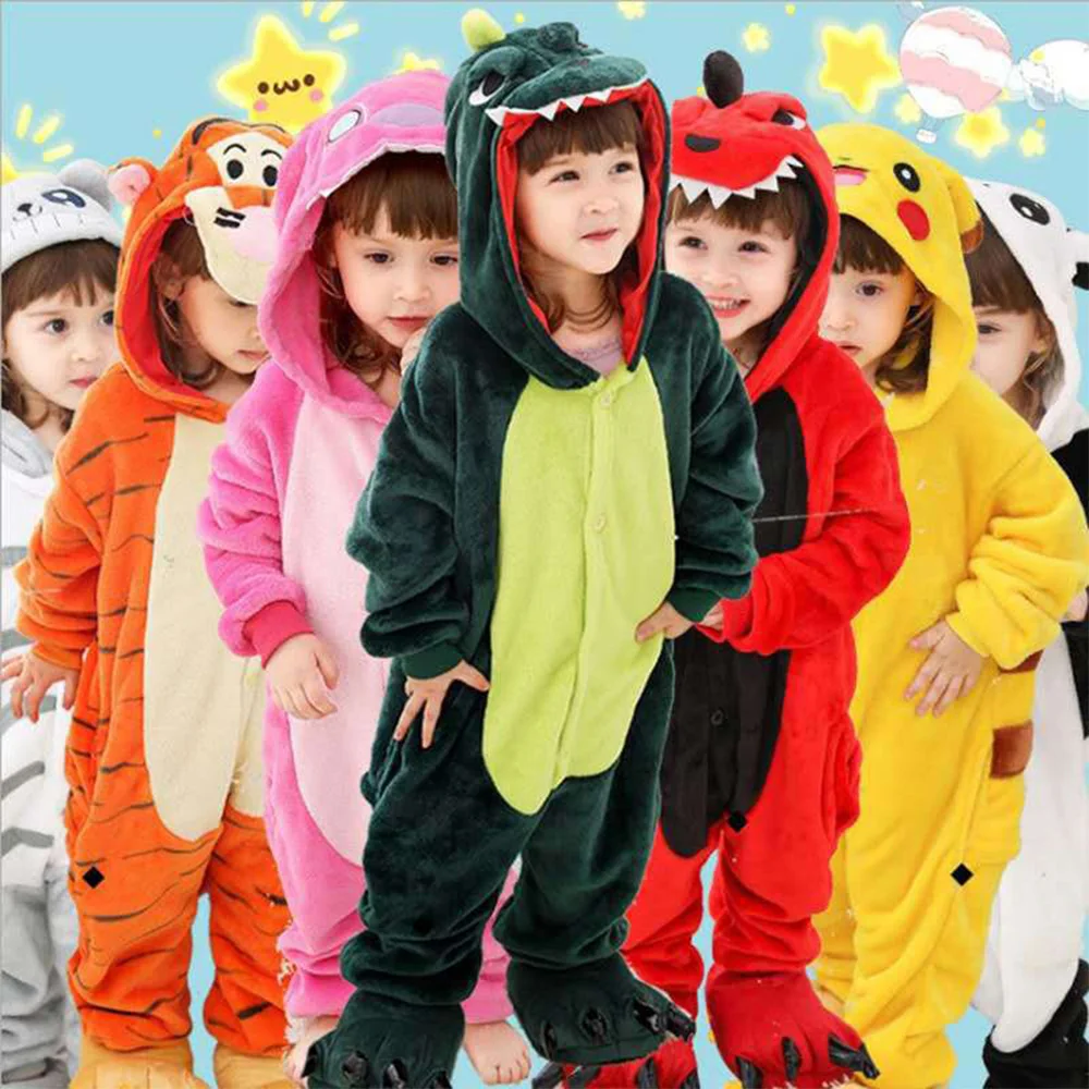 
Children Animal Conjoined Pajamas For Kids Dinosaur Autumn And Winter Cartoon Cosplay Costumes 