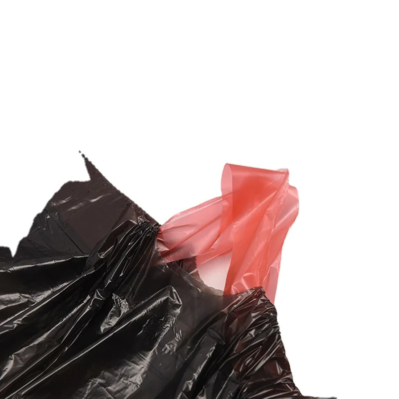 100l Plastic Big Black Reusable Garbage Bag Garbage Bag 55 Gallon On In