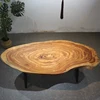 New item live edge natural wood coffee table oval wood coffee table