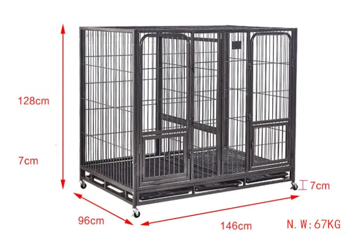 Custom 75inch 58inch Double Doors Design Bold Wire Galvanized Metal Pet