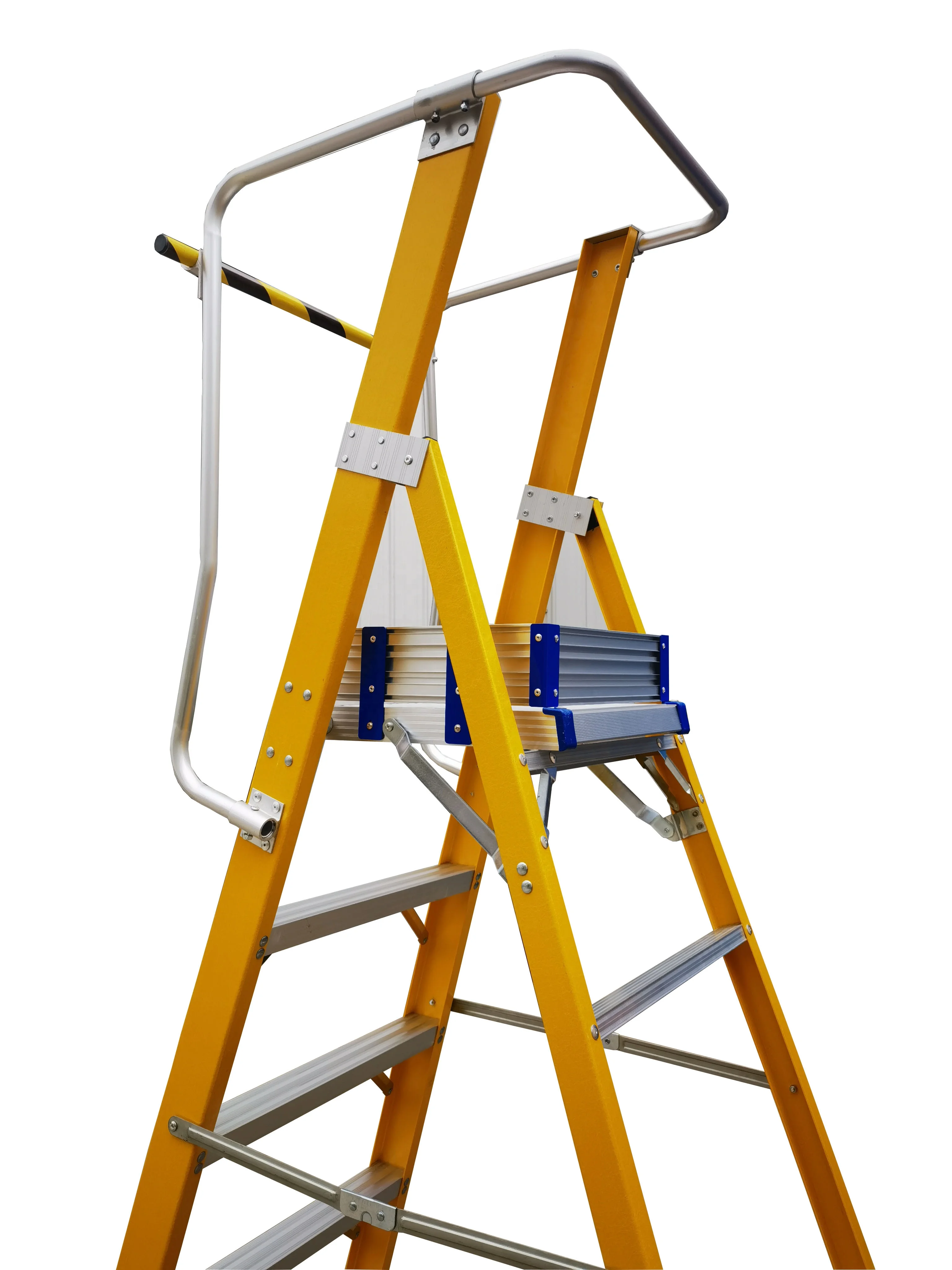 Industrial Mobile Portable Insulated Fiberglass Ladder Platform Step
