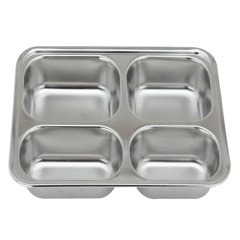 Stainless Steel Food Tray With Divider Fast Food Trays Compartment Tray