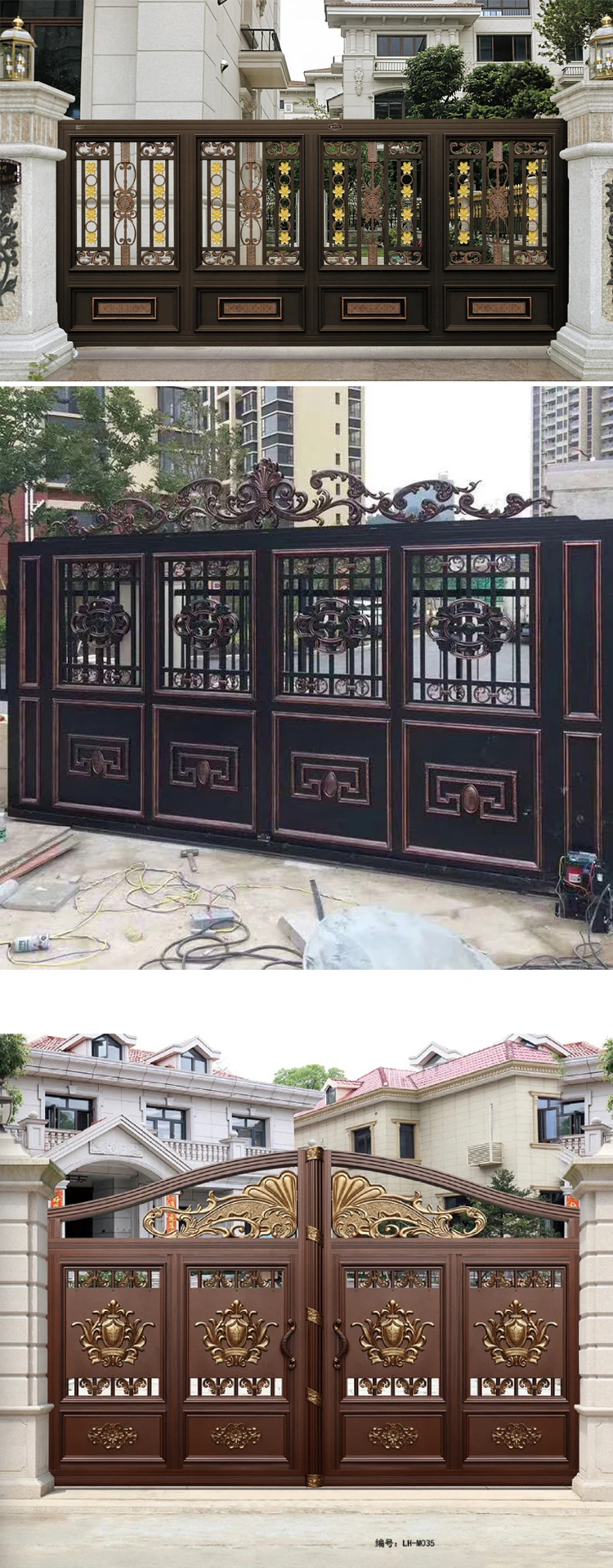 Customized modern main house door wrought iron gate design simple