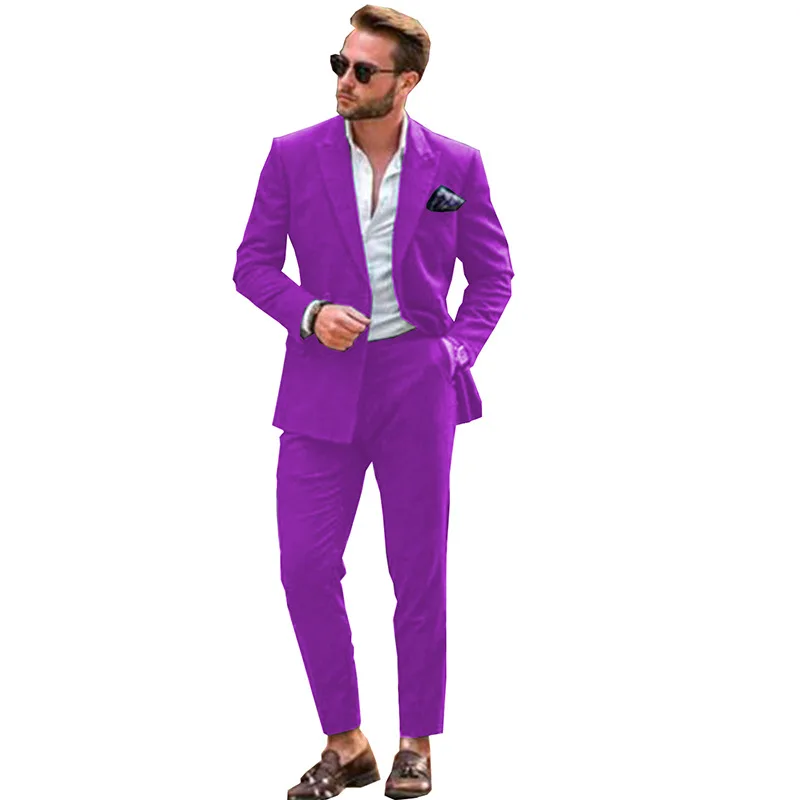 2024 Slim Fit Business Suits Men Summer Clothing 2 Pieces Classic Men's Suit Men's Wedding Bridesman Dress Set