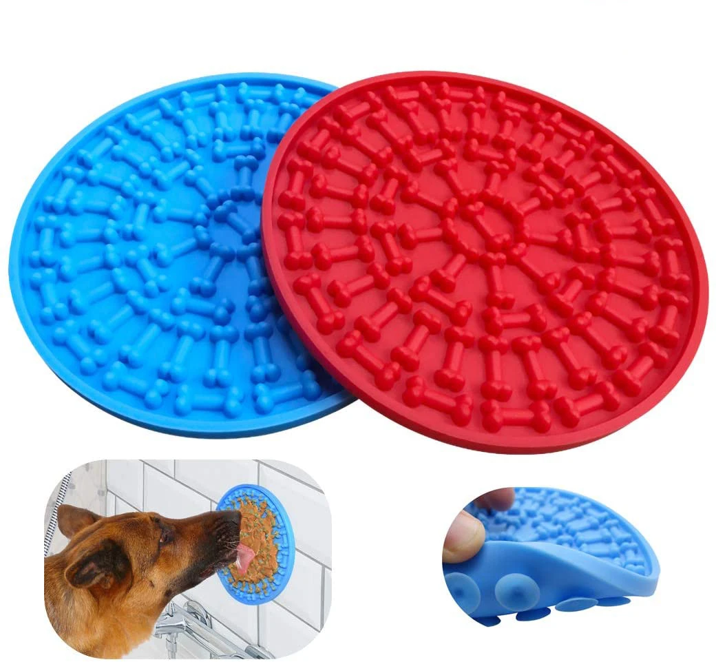 Etenli Premium Dog Lick Pad Makes Shower Easy and Funny Silicone Super Suction Puppy Peanut Butter Lick Pad for Bathing Dogs Lick Mat Bath Toy Distraction Device Grooming 