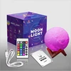 Sensor touch or pat/slap function with remote control RGB colorful Led night light 3d moon light lamp
